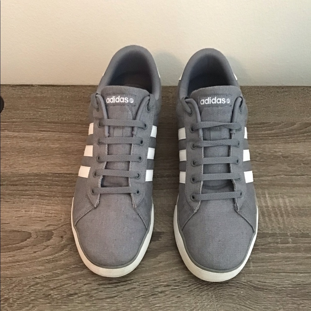 Adidas Neo Denim Grey and White Lace Up Sneakers Size 12